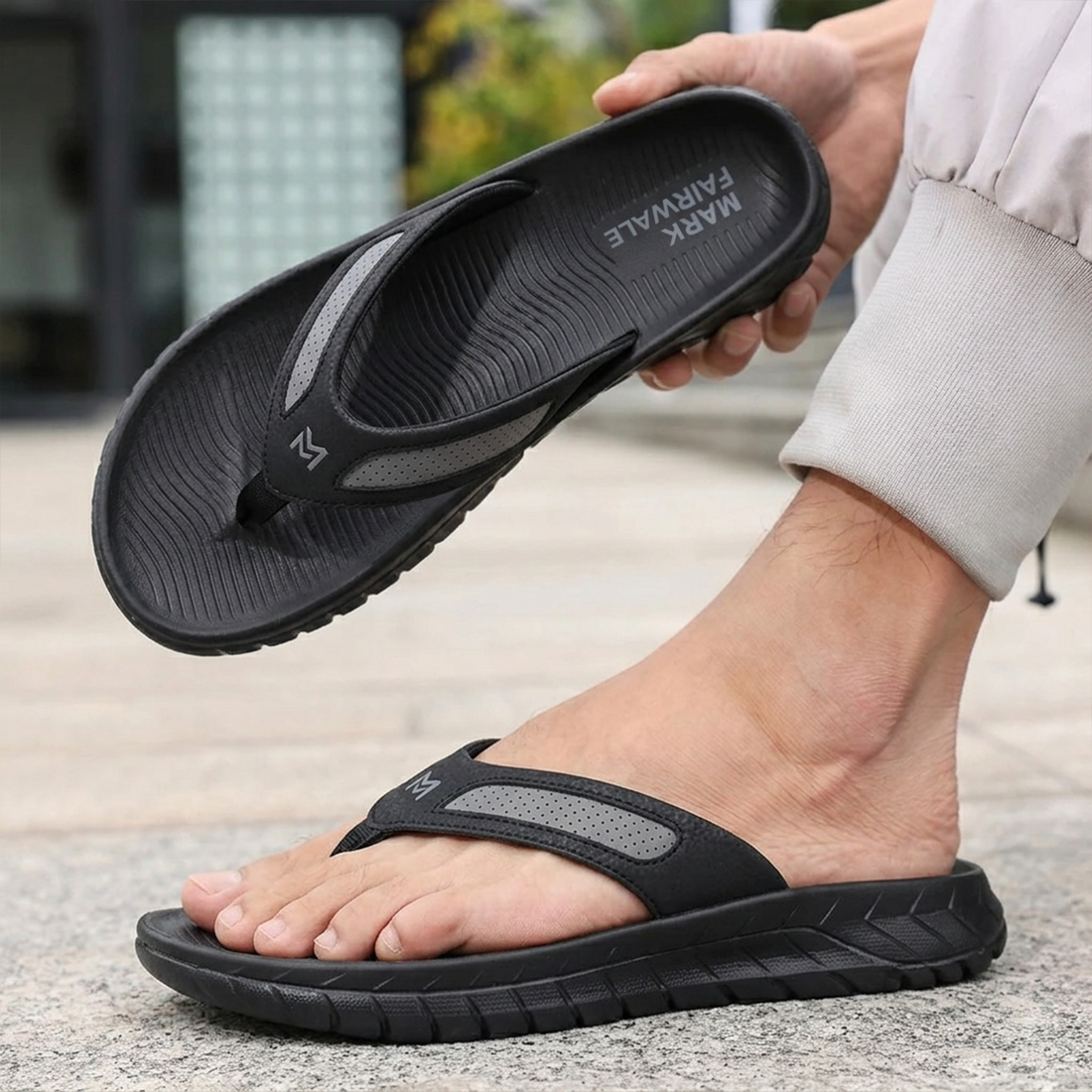 ADDRO Cushioned Chunky Slippers for Men