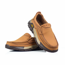 MOVES UrbanRugged Leather Slip-On Shoes for Men | Wrinkle-Free Design