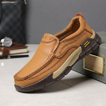 MOVES UrbanRugged Leather Slip-On Shoes for Men | Wrinkle-Free Design